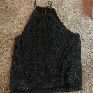 Black sparkly halter tank